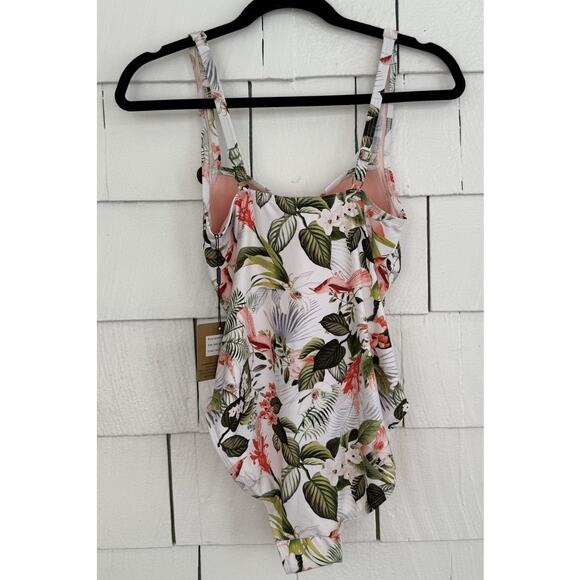 Nip Tuck Swim Women's Sz 6 One Piece Swimsuit Multifit Cup Tropical Floral Print - Picture 2 of 11